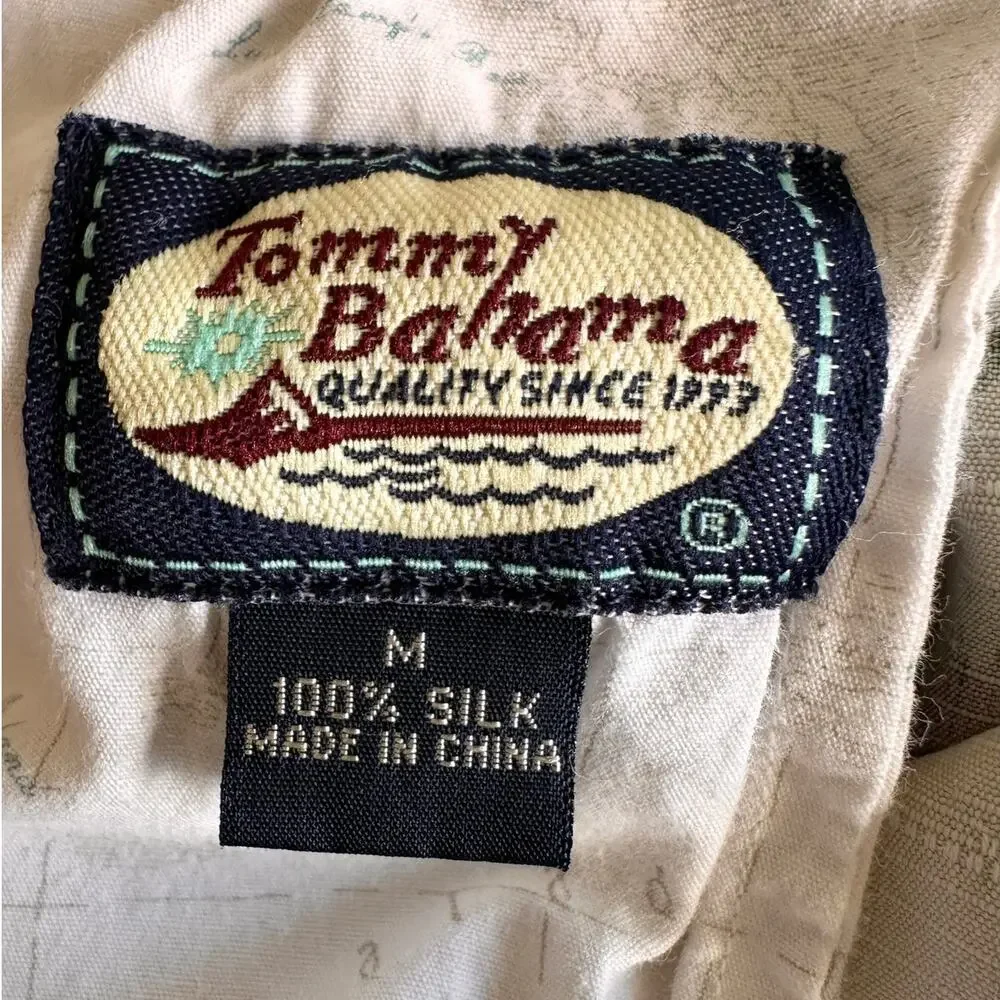 Vintage 90s Y2K Tommy Bahama Men's Silk Hawaiian Shorts with Drawstring Waist